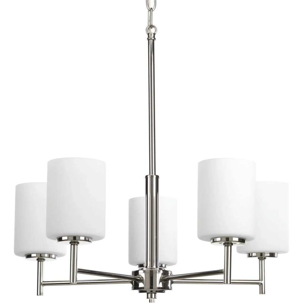 Progress Lighting - Replay  Five-Light Etched White Glass Chandelier P4319-104